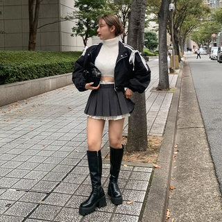 Turtleneck sleeveless fur knit