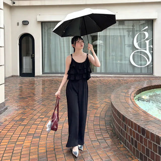 Can-can sleeveless pants set