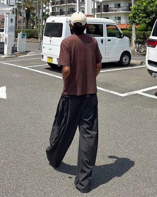 Pinstripe two-pleat slacks