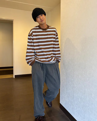 Pigment Border Long T-Shirt