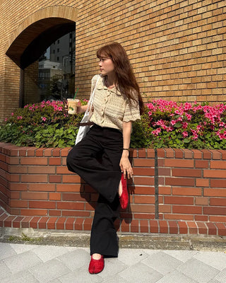 Perforated Collar Button Cardigan