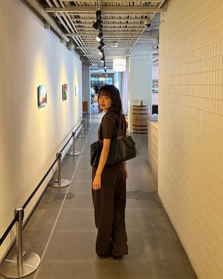 Cotton pleated pants