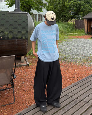 Two-pleat wide slacks