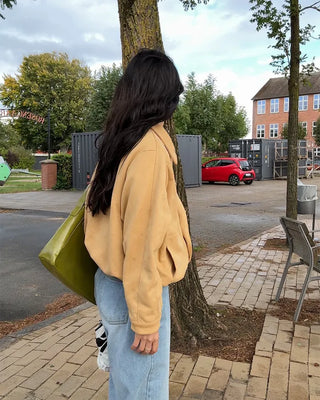 Oversized suede blouson