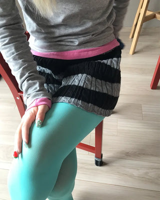Striped knit shorts