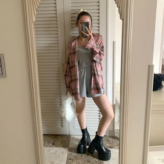 Pink checkered shirt