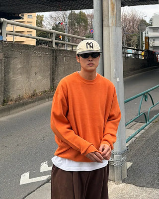 Rib-knit crew neck