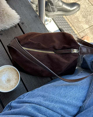 Suede shoulder bag