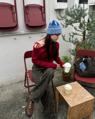 Leopard print cotton pants