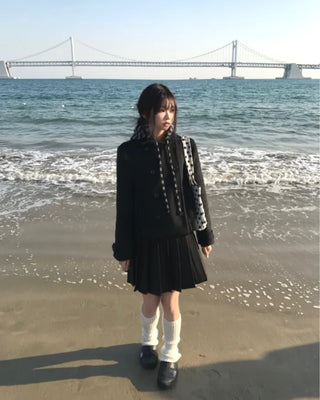 [wool 40%] wool double short coat [2color]