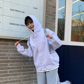 Button-up oversized hoodie