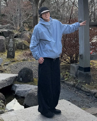Snap pocket balloon cotton pants