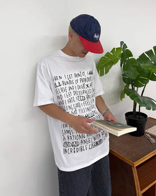 All-lettering short-sleeved T-shirt