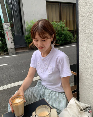 Flower Round Neck Half Sleeve T-Shirt