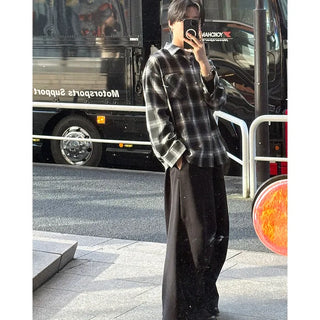 (Unisex) Oversized Check Shirt