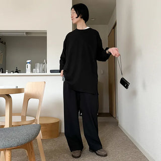 Oversized basic long-sleeved T-shirt
