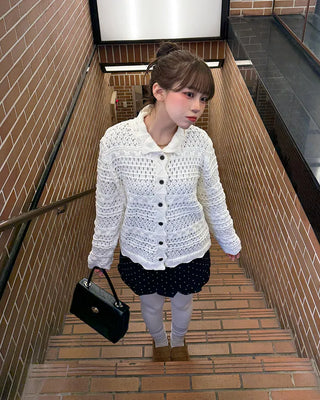 Perforated Lace Cardigan