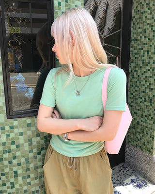 Layered Tencel Half T-Shirt