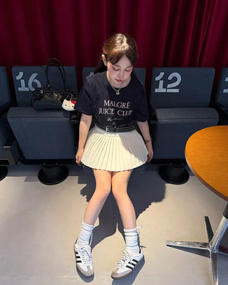 Slim pleated mini skirt
