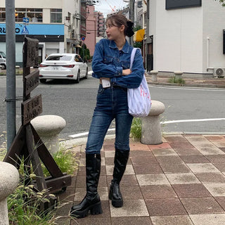 Cropped pocket denim jacket