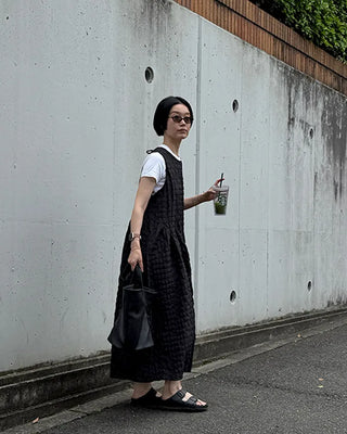 Embossed long dress