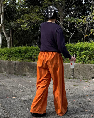 Ice-colored elastic waist pants