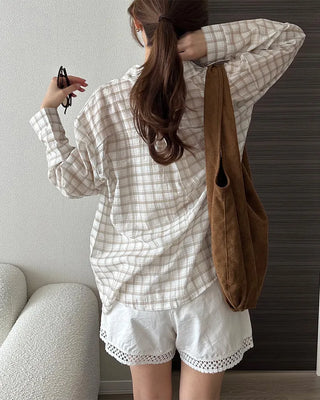 See-through check shirt