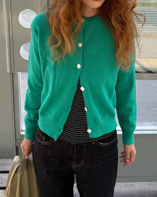 Round neck striped long-sleeve T-shirt