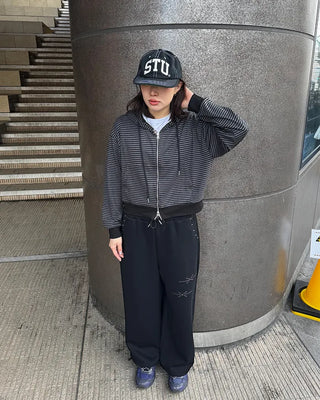 Studded wide-leg pants