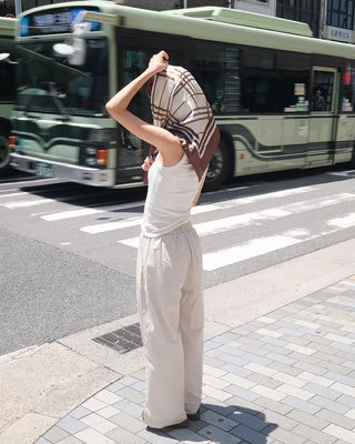 Two-pleat cotton pants