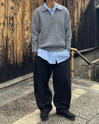 Half-neck zip-up collar knit