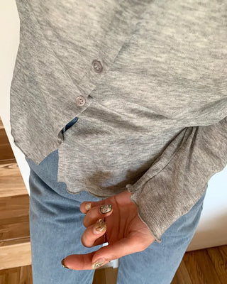 Asymmetrical sheer cardigan