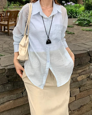 Oversized sheer shirt