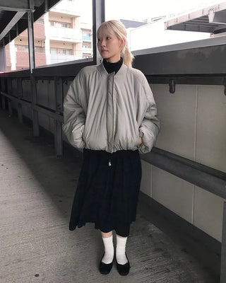 Check pattern cotton long skirt