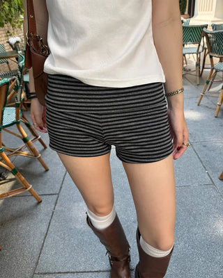 Striped micro shorts