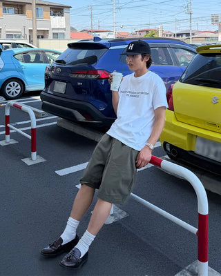 Roll-up chino shorts