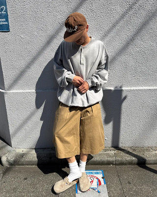 Henley neck sweatshirt