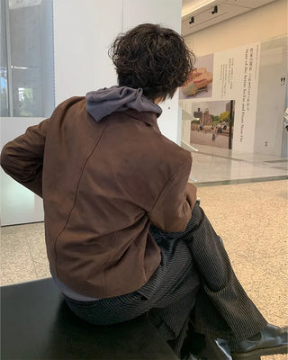 Suede-colored simple jacket