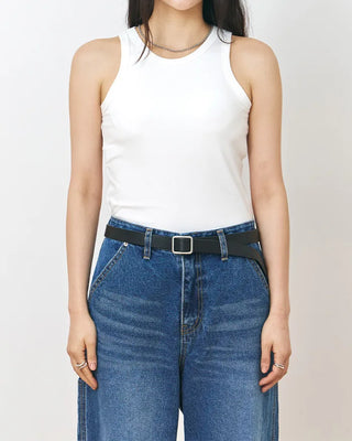 [5th Re-release] (ORIGINAL) Holeless Leather Belt (black)