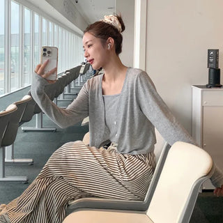 Cardigan & Sleeveless Set