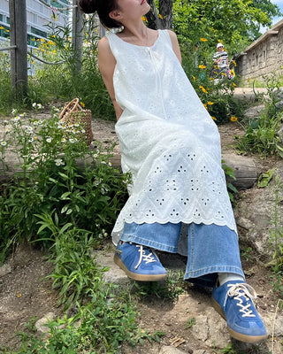 Perforated lace dress
