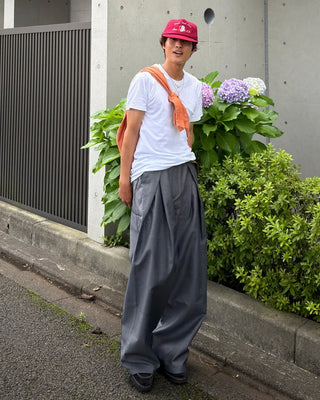 Pintuck wide slacks