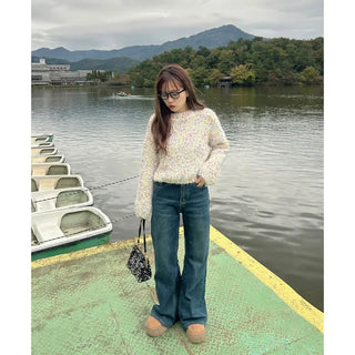 Colorful mixed-color knit
