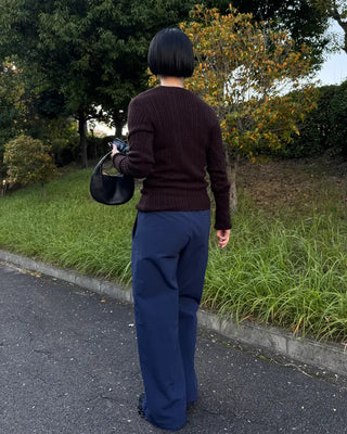 Wool Round Slim Knit