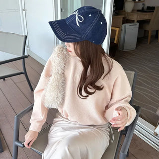 String Cropped Sweatshirt