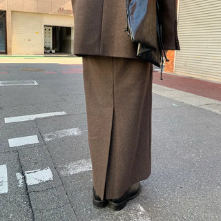 Wool long skirt