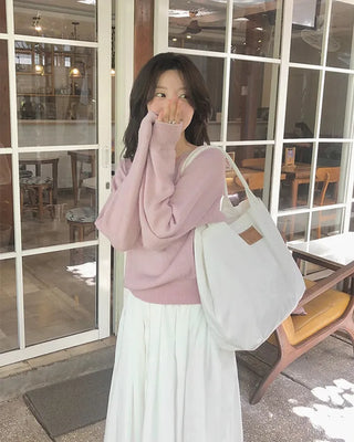 U-neck pastel knit