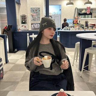 Pearl Ribbon Beanie