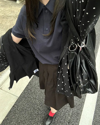 Round collar short-sleeve T-shirt