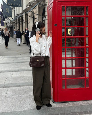 Semi-curved cotton pants